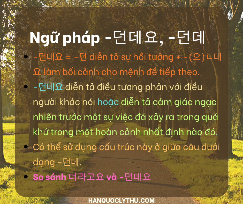 Ngữ pháp -던데요, -던데