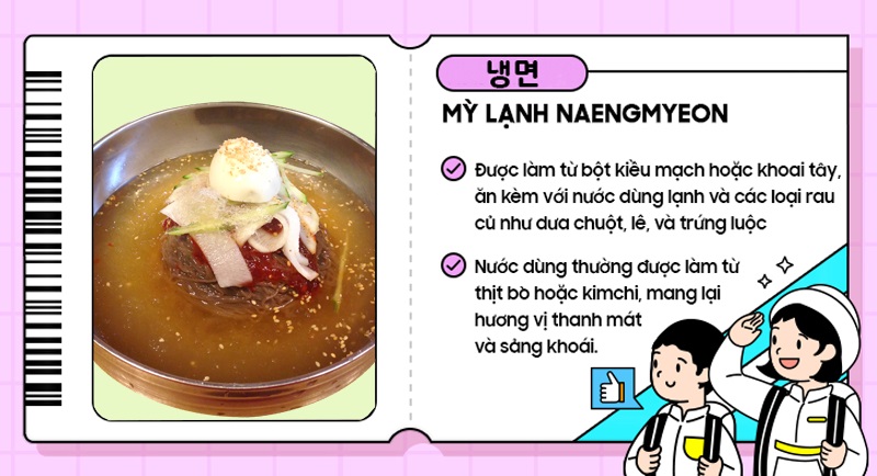 Naengmyeon (mì lạnh) tươi mát - món ăn không thể bỏ lỡ vào ngày hè. (Ảnh: Pixabay, Biên tập: Đặng Xuân Dương)
