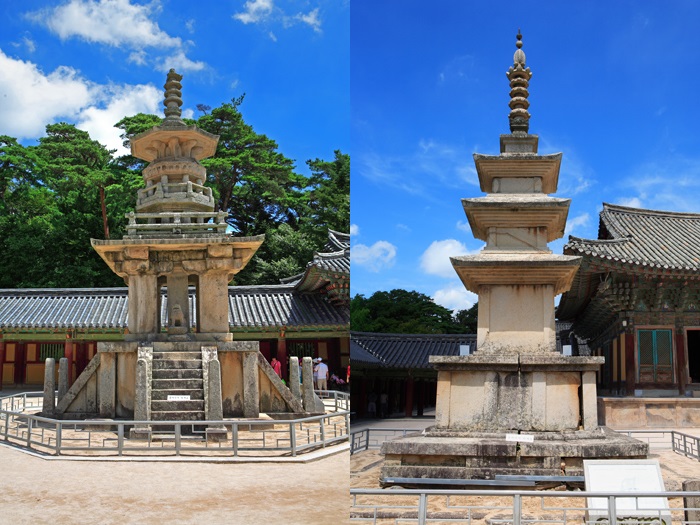 다보탑(多寶塔)과 석가탑(釋迦塔) - Tháp Dabotap(多寶塔) và tháp Seokgatap(釋迦塔) của Hàn Quốc