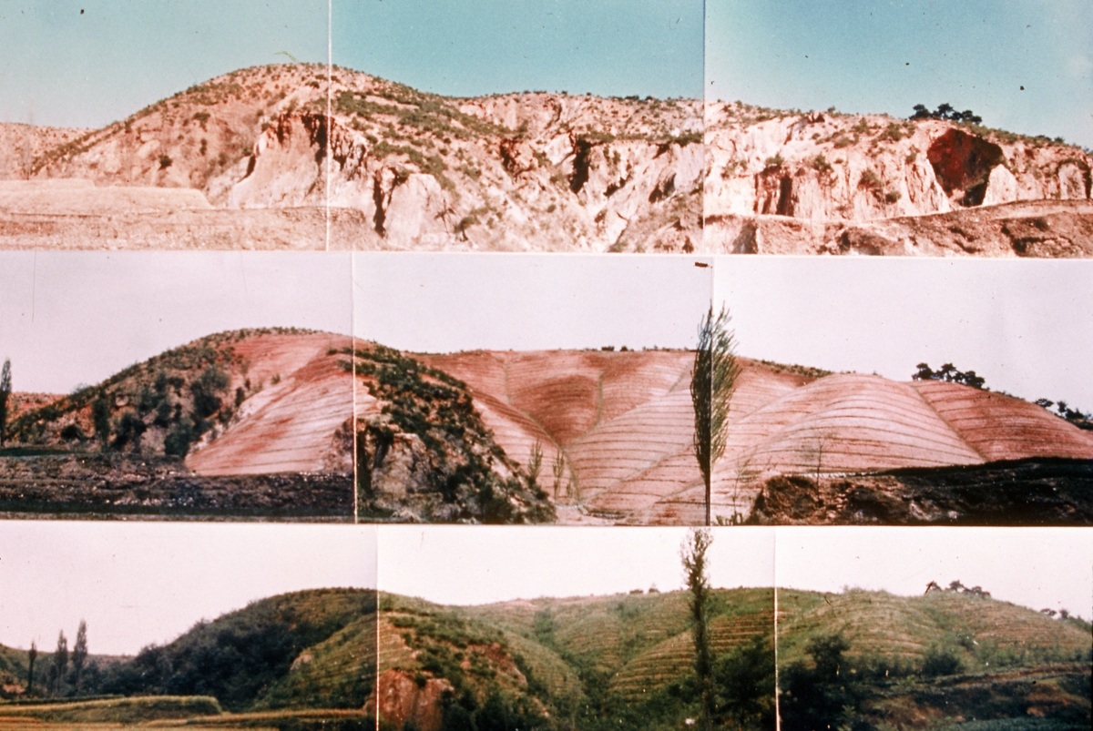 ▲ 유네스코 세계기록유산으로 등재된 ‘산림녹화 기록물’ 중 1973~1977년 포항 영일만 일대 산림 복구과정을 기록한 사진. Công tác tái tạo rừng được thực hiện ở vịnh Yeongil, thành phố Pohang, tỉnh Gyeongsangbuk-do từ năm 1973-77. (Ảnh: Cục Di sản Quốc gia Hàn Quốc - 국가유산청)