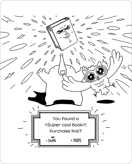 Graphics mascot the platypus Mandu and Mandus friend the owl