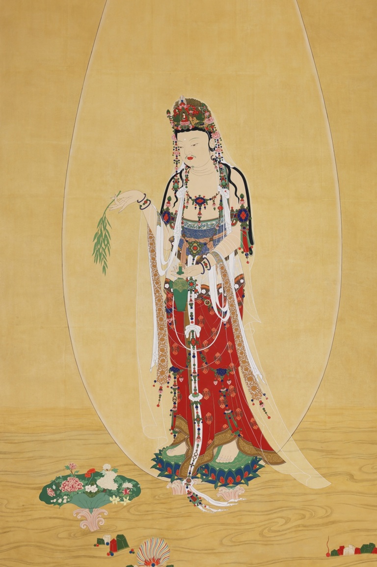 ▲ 송천 스님의 '관세음보살' Tác phẩm “Quan Thế Âm Bồ Tát” của nhà sư Songcheon. (Ảnh: Bộ Văn hóa, Thể thao và Du lịch Hàn Quốc)