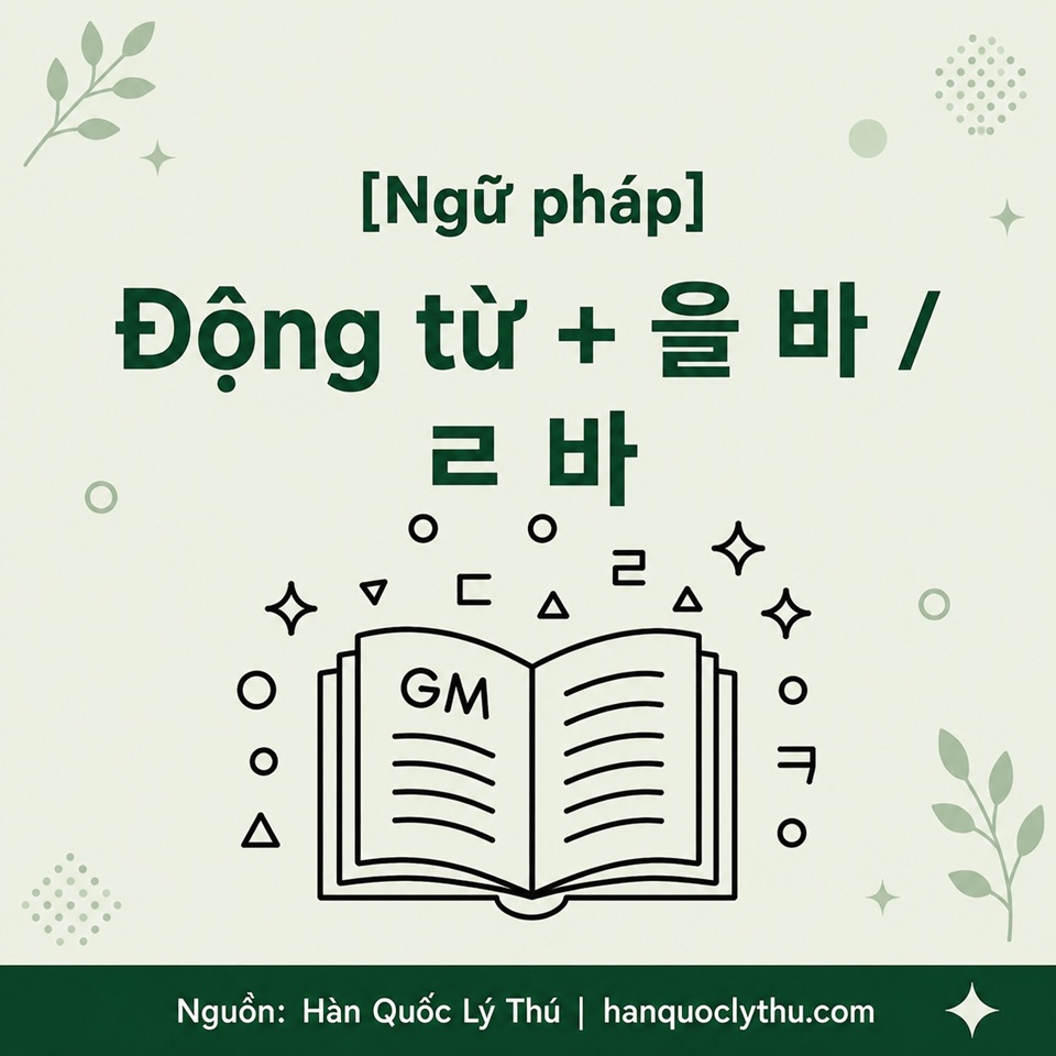 [Ngữ pháp] Động từ + 을 바 / ㄹ 바